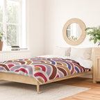 Japanese Seigaiha Wave - Mauve & Gold Palette Duvet Cover Gallery Image 2