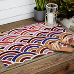 Japanese Seigaiha Wave - Mauve & Gold Palette Outdoor Rug Gallery Image 2