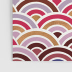 Japanese Seigaiha Wave - Mauve & Gold Palette Poster Gallery Image 3