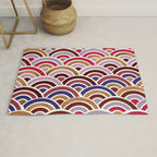 Japanese Seigaiha Wave - Mauve & Gold Palette Rug Gallery Image 1