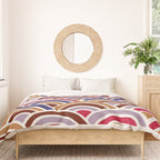 Japanese Seigaiha Wave - Mauve & Gold Palette Duvet Cover Gallery Image 3