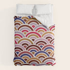Japanese Seigaiha Wave - Mauve & Gold Palette Comforter Gallery Image 6