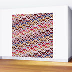 Japanese Seigaiha Wave - Mauve & Gold Palette Wall Mural Gallery Image 2