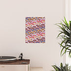Japanese Seigaiha Wave - Mauve & Gold Palette Poster Gallery Image 2
