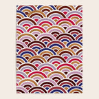 Japanese Seigaiha Wave - Mauve & Gold Palette Poster Gallery Image 4