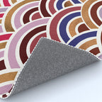 Japanese Seigaiha Wave - Mauve & Gold Palette Rug Gallery Image 4