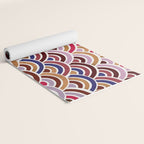 Japanese Seigaiha Wave - Mauve & Gold Palette Yoga Mat Gallery Image 2