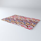 Japanese Seigaiha Wave - Mauve & Gold Palette Rug Gallery Image 3