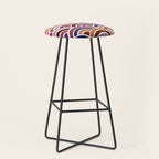 Japanese Seigaiha Wave - Mauve & Gold Palette Stool Gallery Image 1