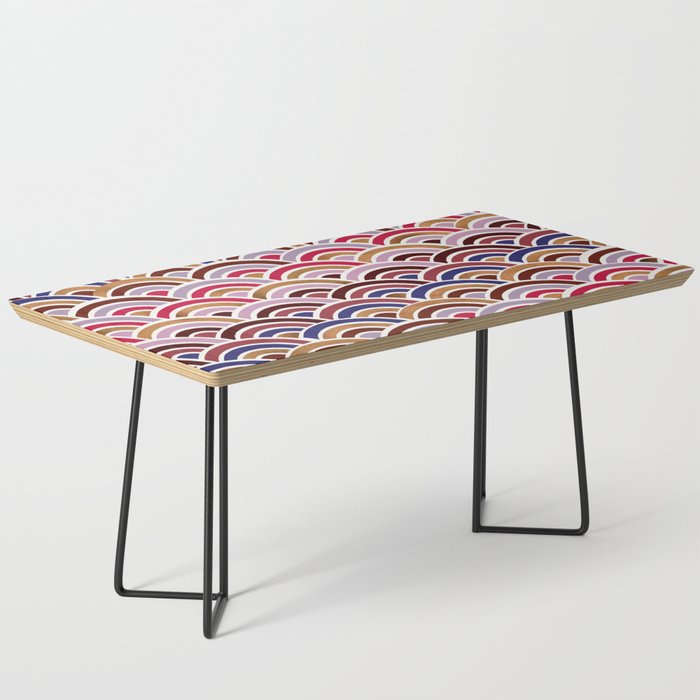Japanese Seigaiha Wave - Mauve & Gold Palette Coffee Table Gallery Image 1