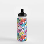 Colored Pugs Pattern - no1 Water Bottle Gallery Image 2
