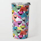 Colored Pugs Pattern - no1 Travel Mug Gallery Image 2