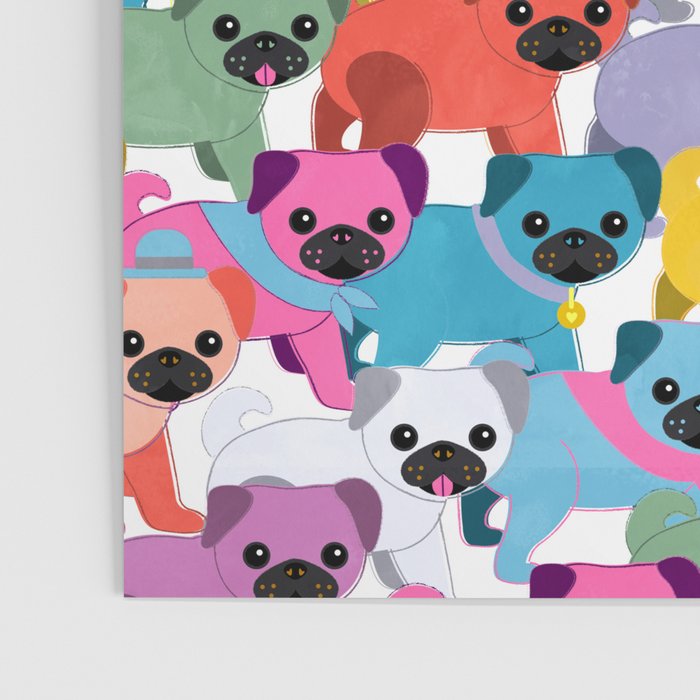 Colored Pugs Pattern - no1 Poster Gallery Image 3
