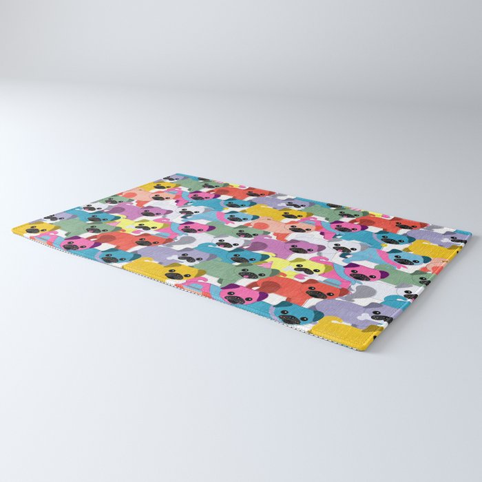 Colored Pugs Pattern - no1 Rug Gallery Image 3