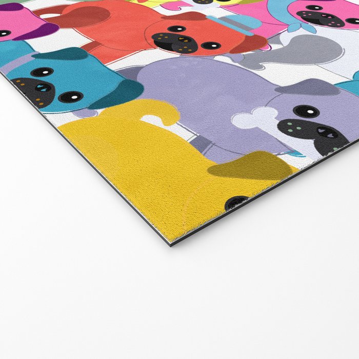 Colored Pugs Pattern - no1 Welcome Mat Gallery Image 2
