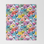 Colored Pugs Pattern - no1 Throw Blanket Gallery Image 2