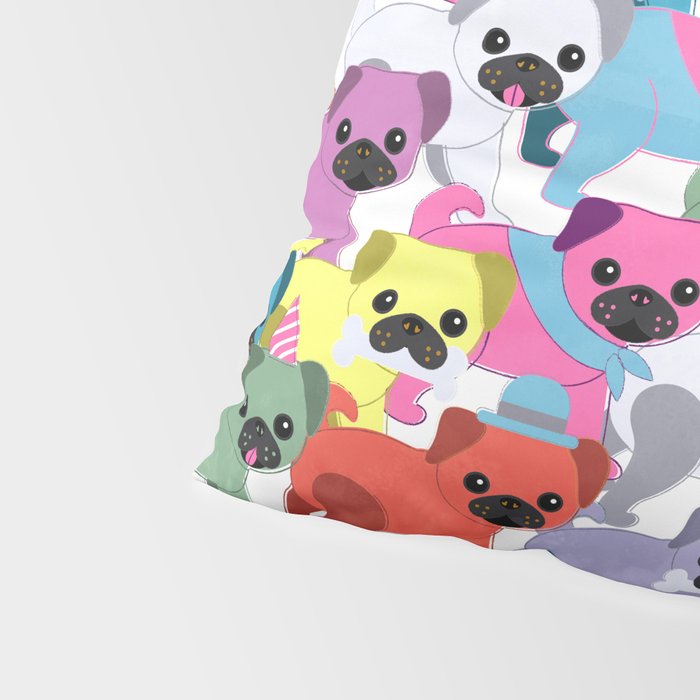 Colored Pugs Pattern - no1 Pillow Sham Gallery Image 4