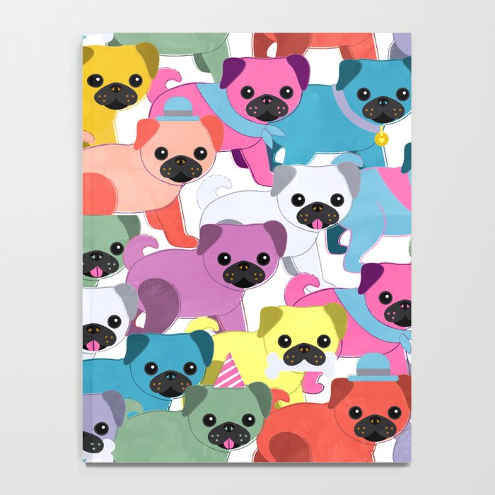 Colored Pugs Pattern - no1 Notebook Gallery Image 4
