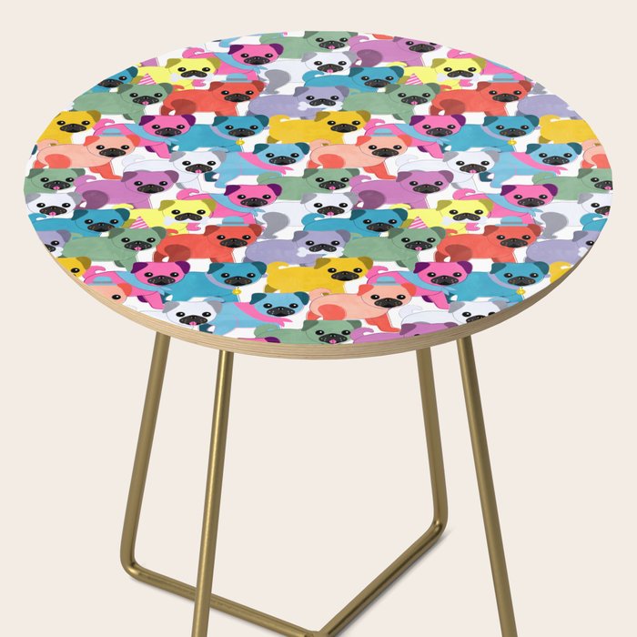Colored Pugs Pattern - no1 Side Table Gallery Image 2