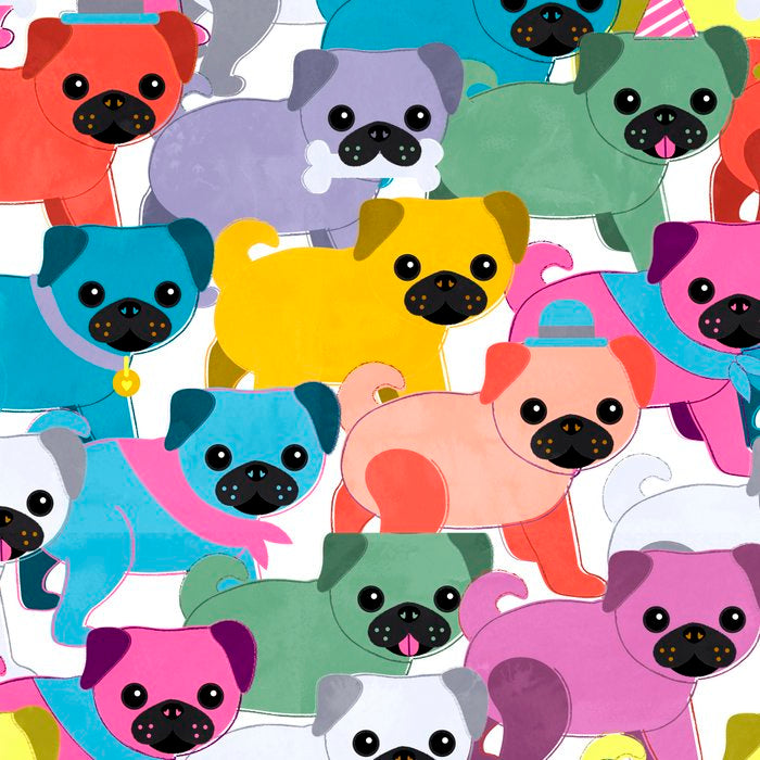 Colored Pugs Pattern - no1 Coffee Mug Gallery Image 2