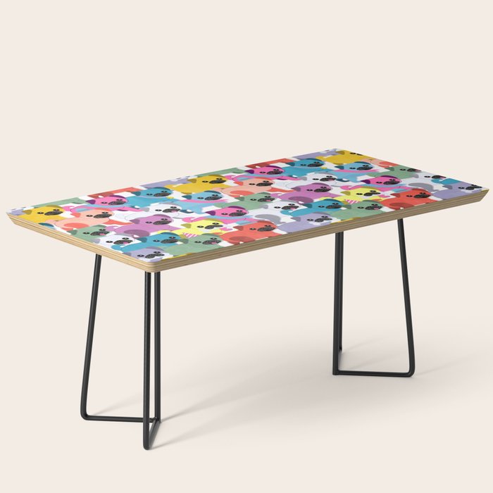 Colored Pugs Pattern - no1 Coffee Table Gallery Image 1
