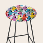 Colored Pugs Pattern - no1 Stool Gallery Image 2