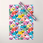 Colored Pugs Pattern - no1 Wrapping Paper Gallery Image 1