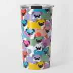 Colored Pugs Pattern - no1 Travel Mug Gallery Image 1