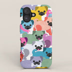Colored Pugs Pattern - no1 iPhone Case Gallery Image 1