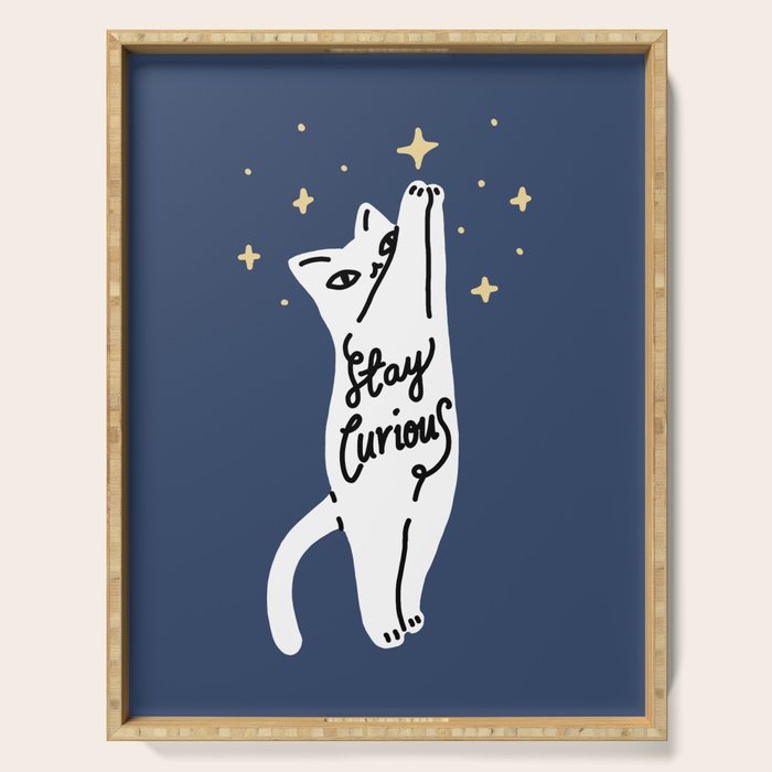 Stay Curious Cat Serving Tray Gallery Image 1