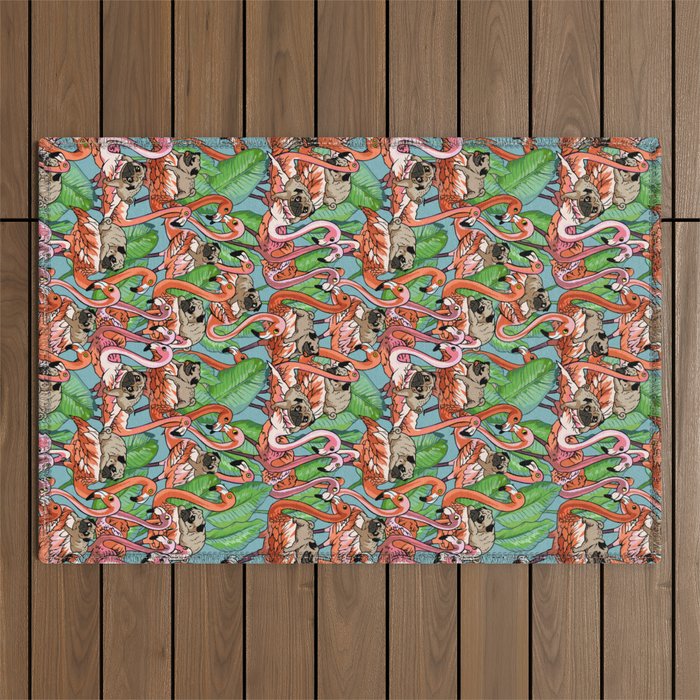 Flamingo Party Outdoor Rug Gallery Image 1