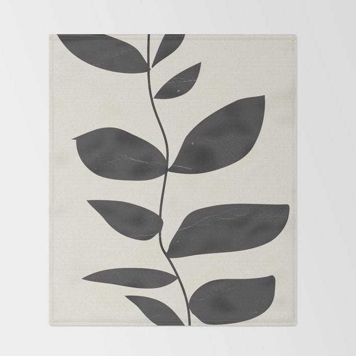 minimal plant Throw Blanket Gallery Image 2