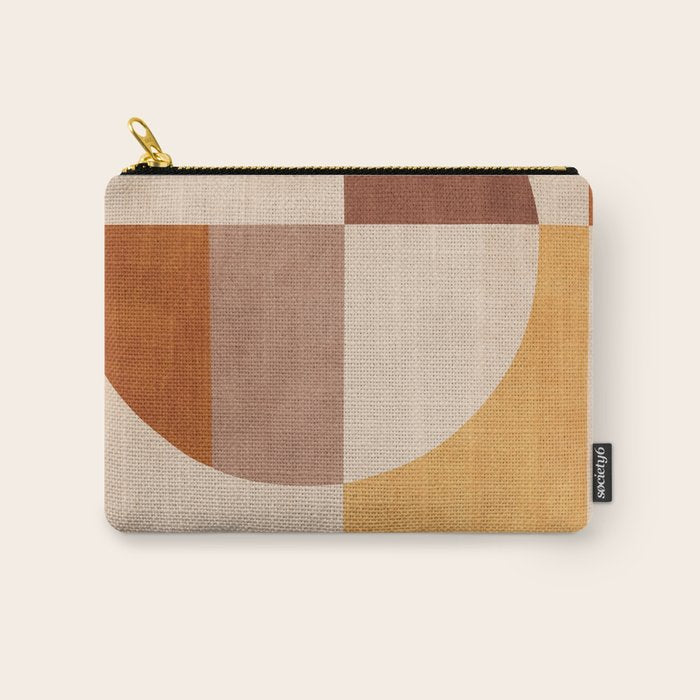 Terracotta Tones Modern Geometric Abstract Artwork Carry All Pouch Gallery Image 1