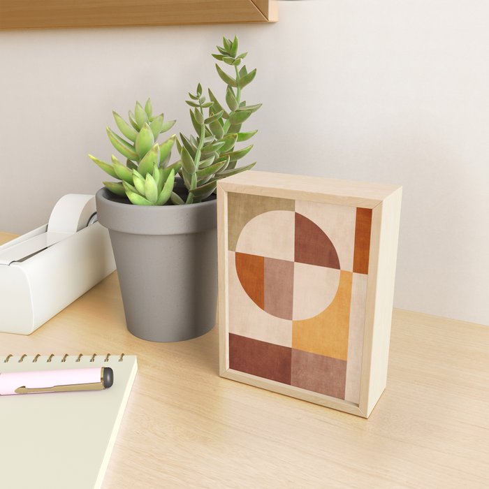 Terracotta Tones Modern Geometric Abstract Artwork Mini Art Print Gallery Image 2
