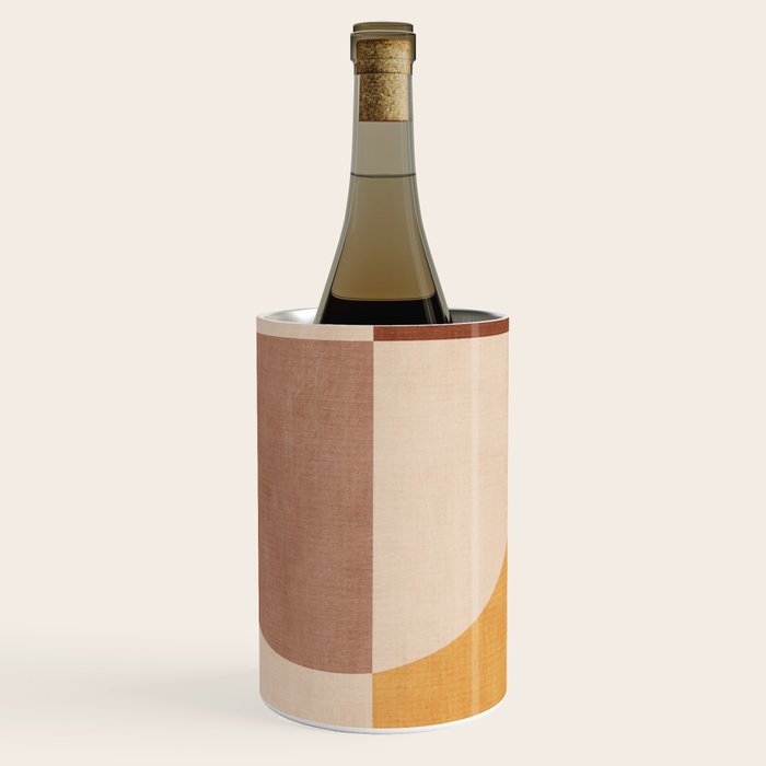 Terracotta Tones Modern Geometric Abstract Artwork Wine Chiller Gallery Image 1
