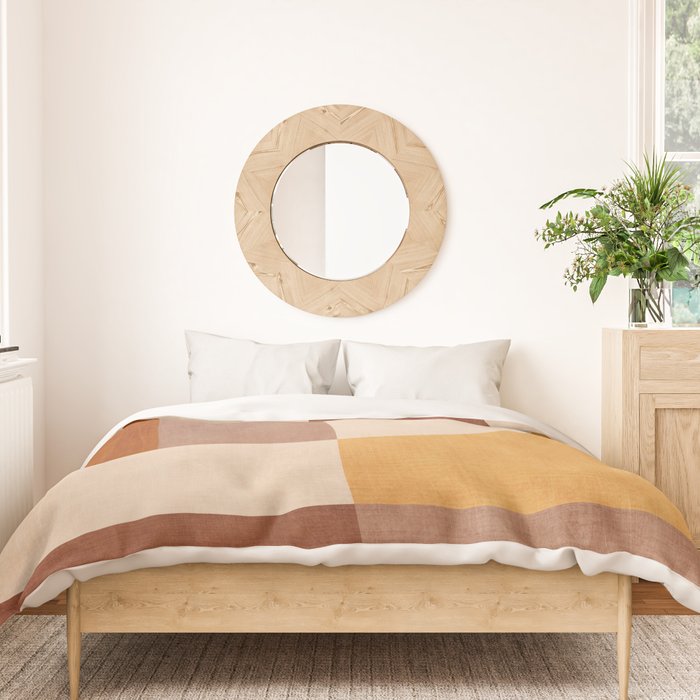 Terracotta Tones Modern Geometric Abstract Artwork Duvet Cover Gallery Image 3