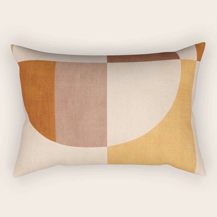 Terracotta Tones Modern Geometric Abstract Artwork Rectangular Pillow Gallery Image 2