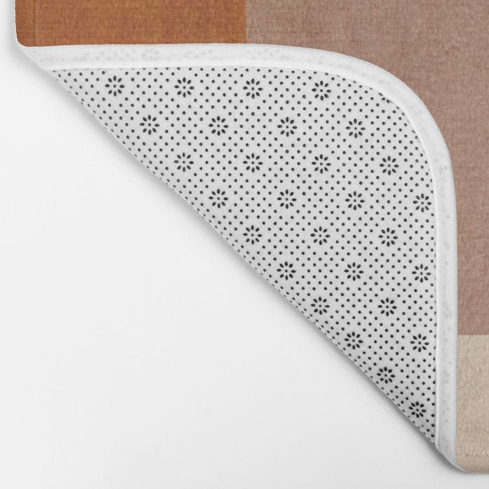 Terracotta Tones Modern Geometric Abstract Artwork Bath Mat Gallery Image 2
