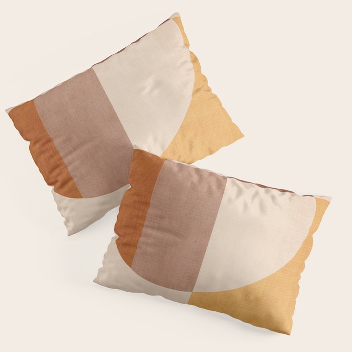 Terracotta Tones Modern Geometric Abstract Artwork Pillow Sham Gallery Image 1
