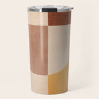 Terracotta Tones Modern Geometric Abstract Artwork Travel Mug Gallery Image 1