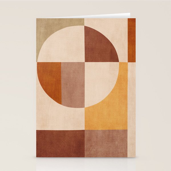 Terracotta Tones Modern Geometric Abstract Artwork Stationery Card Gallery Image 1