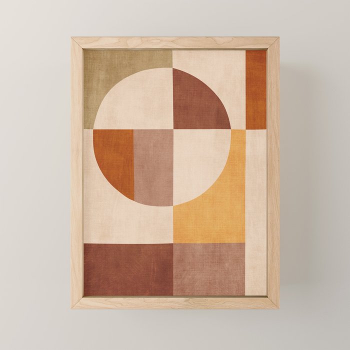 Terracotta Tones Modern Geometric Abstract Artwork Mini Art Print Gallery Image 1