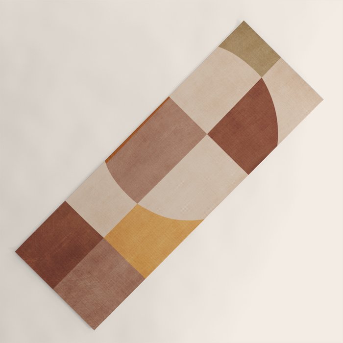 Terracotta Tones Modern Geometric Abstract Artwork Yoga Mat