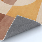 Terracotta Tones Modern Geometric Abstract Artwork Rug Gallery Image 4