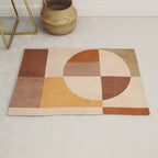 Terracotta Tones Modern Geometric Abstract Artwork Rug Gallery Image 1