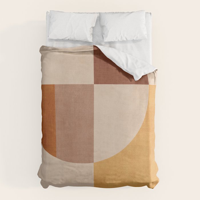 Terracotta Tones Modern Geometric Abstract Artwork Duvet Cover Gallery Image 6