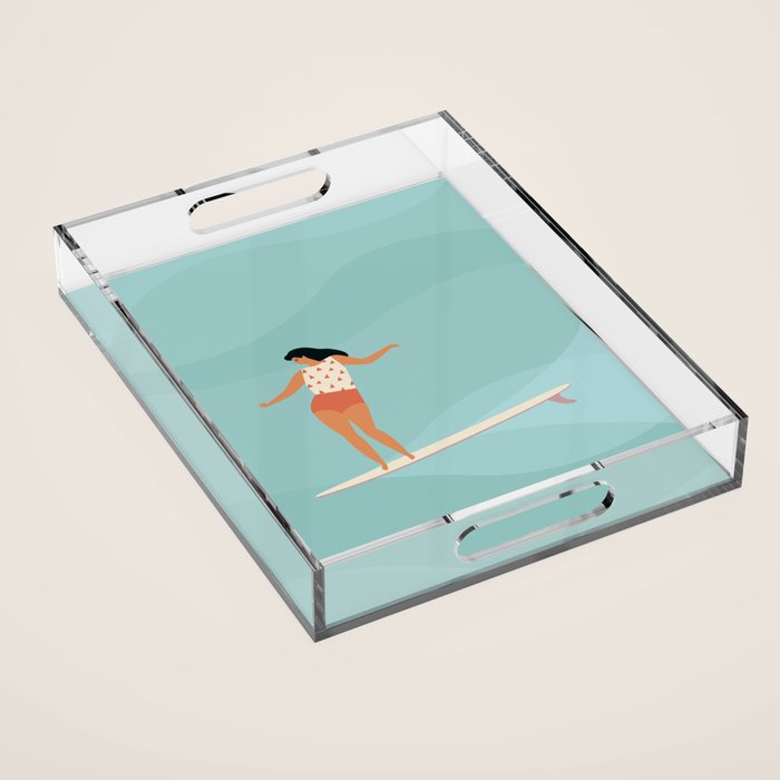 Surf girl Acrylic Tray Gallery Image 1