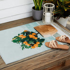Orange Tree, Plant Pot Nature Botanical Bonsi Illustration, Modern Simple Bohemian Painting Outdoor Rug Gallery Image 2