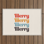 Merry typography Outdoor Rug Gallery Image 1