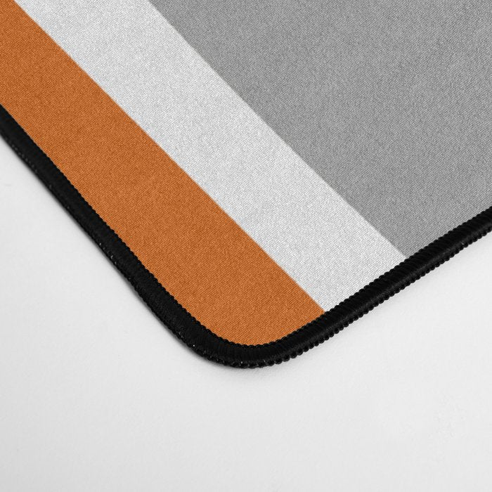 Stripes Abstract, Orange and Grey Desk Mat Gallery Image 4